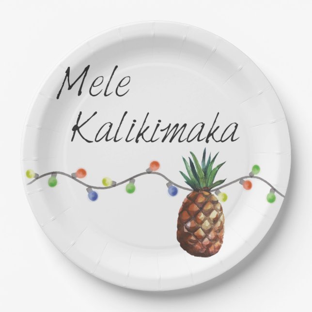 Mele Kalikimaka - Christmas Paper Plates (Front)