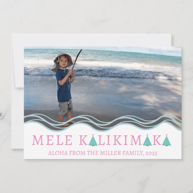 Mele Kalikimaka Christmas Photo Collage Holiday Card (Front)