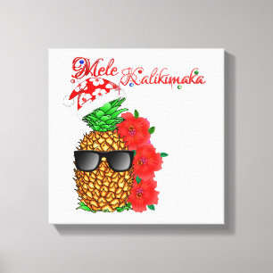 Mele Kalikimaka Christmas Pineapple Canvas Print