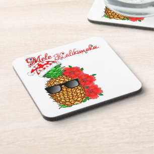 Mele Kalikimaka Christmas Pineapple Coaster
