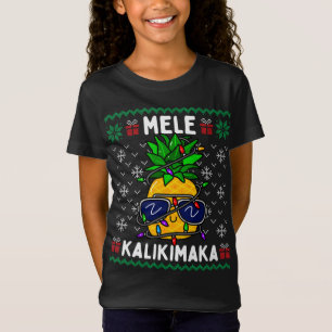 Mele Kalikimaka Christmas Pineapple Hawaiian Xmas  T-Shirt