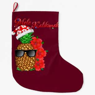 Mele Kalikimaka Christmas Pineapple Large Christmas Stocking