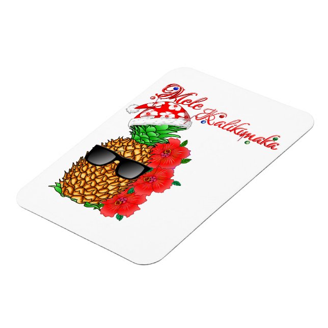 Mele Kalikimaka Christmas Pineapple Magnet (Left Side)