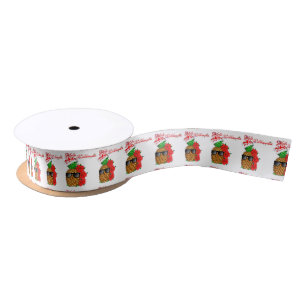 Mele Kalikimaka Christmas Pineapple Satin Ribbon