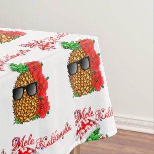 Mele Kalikimaka Christmas Pineapple Tablecloth