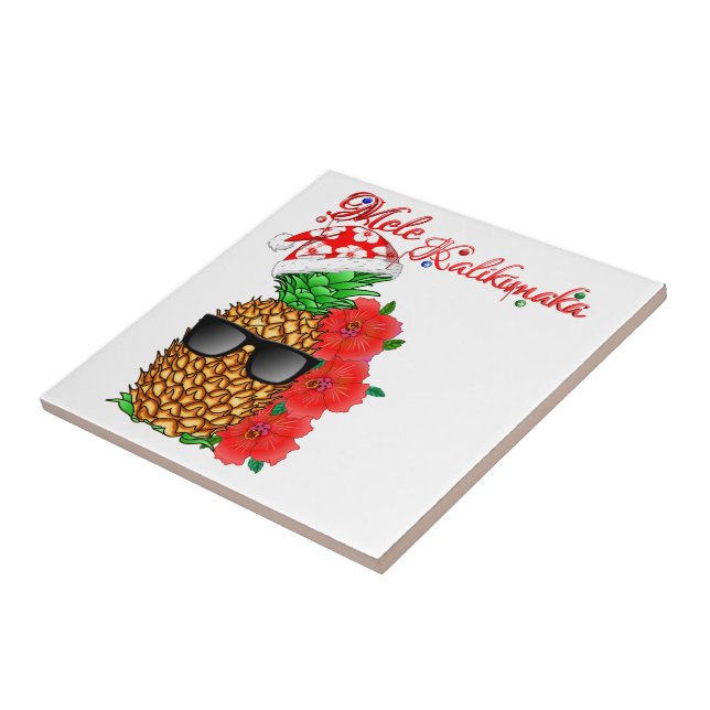 Mele Kalikimaka Christmas Pineapple Tile (Side)