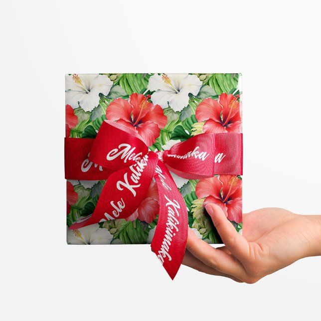 Mele Kalikimaka Christmas Ribbon Grosgrain Ribbon (Creator Uploaded)