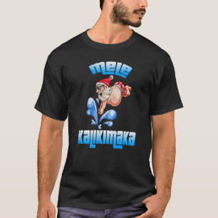 Mele Kalikimaka Christmas Santa Shaka Hawaii Swimm T-Shirt