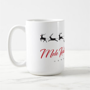 Mele Kalikimaka Christmas Santa with Hawaiian flag Coffee Mug