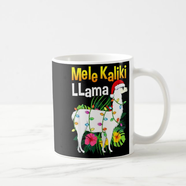 Mele Kalikimaka Christmas Shirt Hawaiian Llama X-m Coffee Mug (Right)