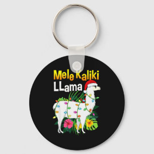 Mele Kalikimaka Christmas Shirt Hawaiian Llama X-m Key Ring