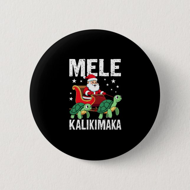 Mele Kalikimaka Christmas Shirt � Santa Sleigh Sea 6 Cm Round Badge (Front)