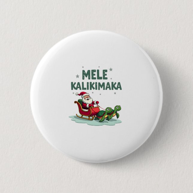 Mele Kalikimaka Christmas Shirt � Santa Sleigh Sea 6 Cm Round Badge (Front)