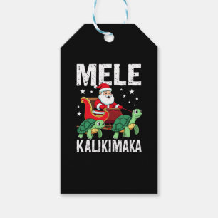Mele Kalikimaka Christmas Shirt � Santa Sleigh Sea Gift Tags