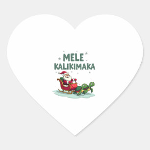 Mele Kalikimaka Christmas Shirt � Santa Sleigh Sea Heart Sticker