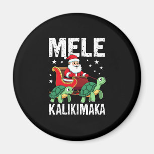 Mele Kalikimaka Christmas Shirt � Santa Sleigh Sea Magnet