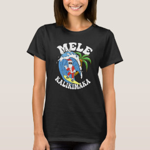 Mele Kalikimaka Christmas Surf  Santa Surfing T-Shirt