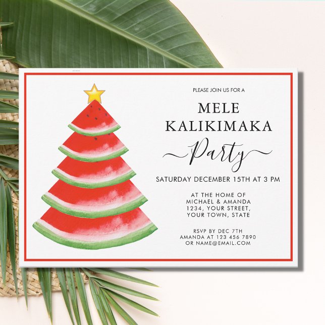 Mele Kalikimaka Christmas Tree Party Invitation (Creator Uploaded)
