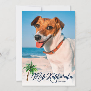 Mele Kalikimaka Christmas Tropical 2-Photo Holiday Card