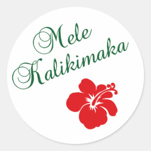 Mele Kalikimaka Classic Round Sticker