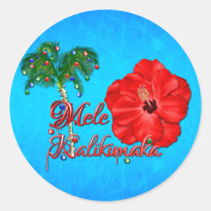 Mele Kalikimaka Classic Round Sticker