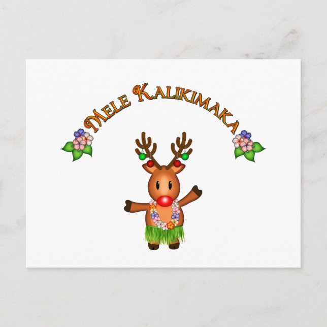 Mele Kalikimaka Deer Postcard (Front)