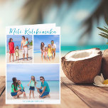 Mele Kalikimaka Family Letter Beach Christmas Holiday Card<br><div class="desc">Chic customisable beach family photo collage Christmas card with your favourite tropical photos in the sun and a letter inside. Add 3 of your favourite memories from your island vacation to the coast on the front and one on the back. A beautiful coastal holiday card with a clean, modern photograph...</div>