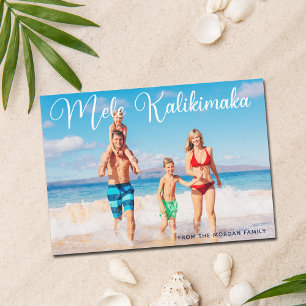 Mele Kalikimaka Family Photo Beach Christmas Holiday Card