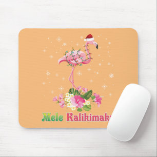 Mele Kalikimaka Flamingo Santa Christmas Merry Mouse Mat