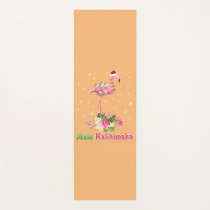 Mele Kalikimaka Flamingo Santa Christmas Merry Yoga Mat