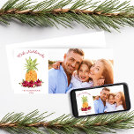 Mele Kalikimaka Floral Pineapple Holiday Photo<br><div class="desc">Mele Kalikimaka Pineapple and Poinsettia Christmas Photo Card featuring your photo and text with our stunning watercolor pineapple and poinsettia design. Easy to customise with text,  fonts,  and colours. Please contact us at cedarandstring@gmail.com if you need assistance with the design or matching products.</div>