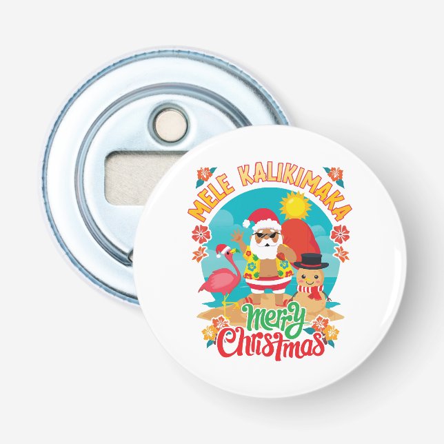 Mele Kalikimaka for a Bright Hawaiian Christmas Bottle Opener (Front)