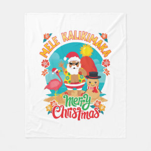 Mele Kalikimaka for a Bright Hawaiian Christmas Fleece Blanket