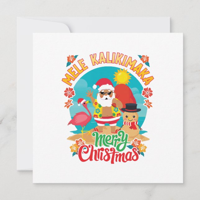 Mele Kalikimaka for a Bright Hawaiian Christmas Invitation (Back)