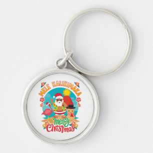 Mele Kalikimaka for a Bright Hawaiian Christmas Key Ring