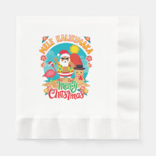 Mele Kalikimaka for a Bright Hawaiian Christmas Napkin