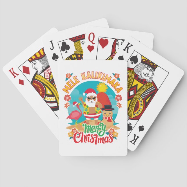Mele Kalikimaka for a Bright Hawaiian Christmas Playing Cards (Back)