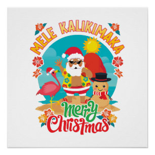 Mele Kalikimaka for a Bright Hawaiian Christmas Poster