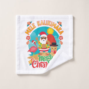 Mele Kalikimaka for a Bright Hawaiian Christmas Wash Cloth