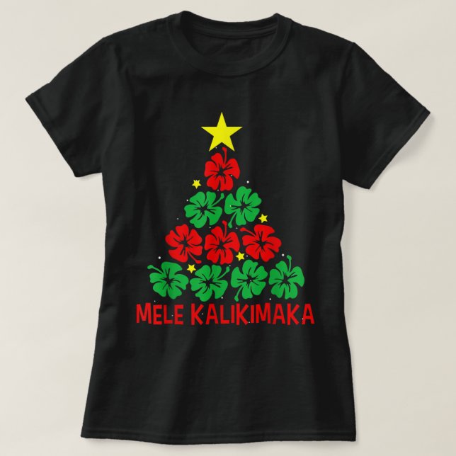 Mele Kalikimaka For Women Hawaiian Hawaii Christma T-Shirt (Design Front)