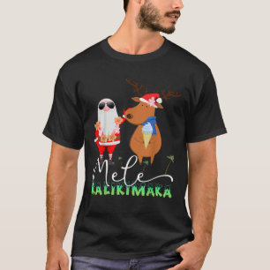 Mele Kalikimaka Funny Christmas Retro Santa Reinde T-Shirt