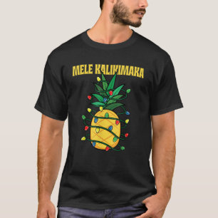Mele Kalikimaka Funny Hawaii Christmas Lights Pine T-Shirt