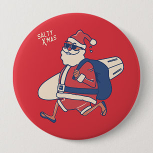 Mele Kalikimaka - Funny Santa Hawaiian Christmas 10 Cm Round Badge