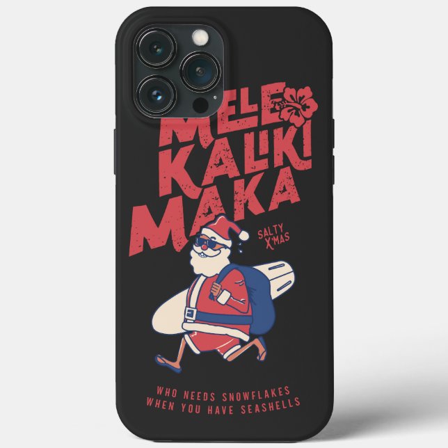 Mele Kalikimaka - Funny Santa Hawaiian Christmas  Case-Mate iPhone Case (Back)