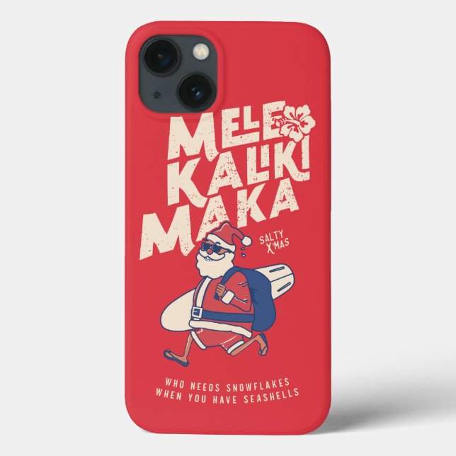 Mele Kalikimaka - Funny Santa Hawaiian Christmas  Case-Mate iPhone Case (Back)