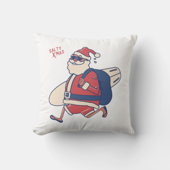 Mele Kalikimaka - Funny Santa Hawaiian Christmas Cushion (Front)