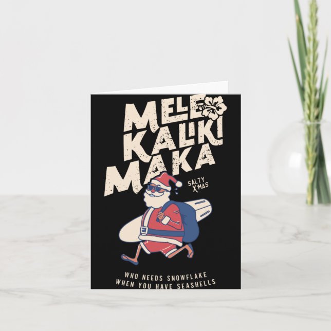 Mele Kalikimaka Funny Santa Hawaiian Christmas T S Card (Front)