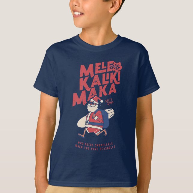 Mele Kalikimaka - Funny Santa Hawaiian Christmas   T-Shirt (Front)