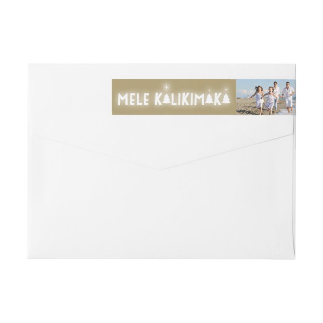 Mele Kalikimaka Glow Christmas Photo Address Label (Back)