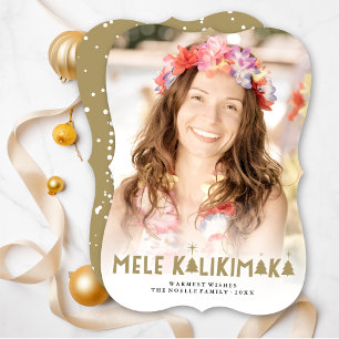 Mele Kalikimaka Glow Modern Christmas Photo Card